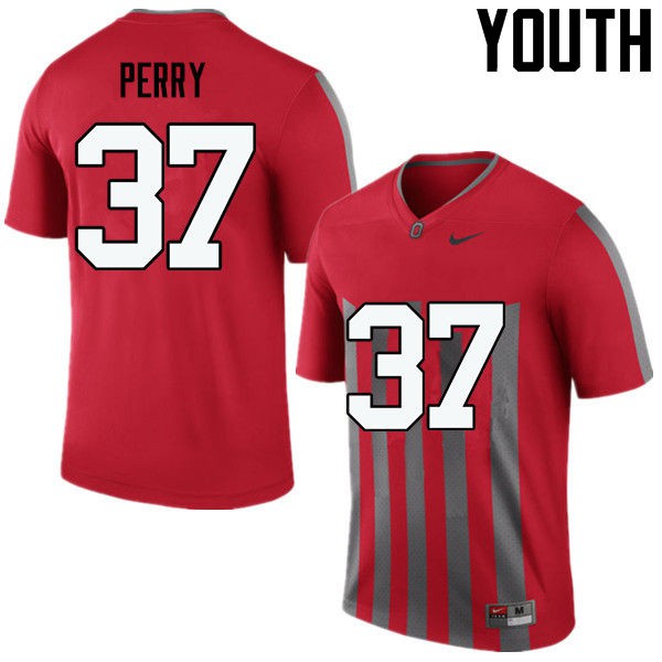 Ohio State Buckeyes #37 Joshua Perry Youth Official Jersey Throwback OSU96757